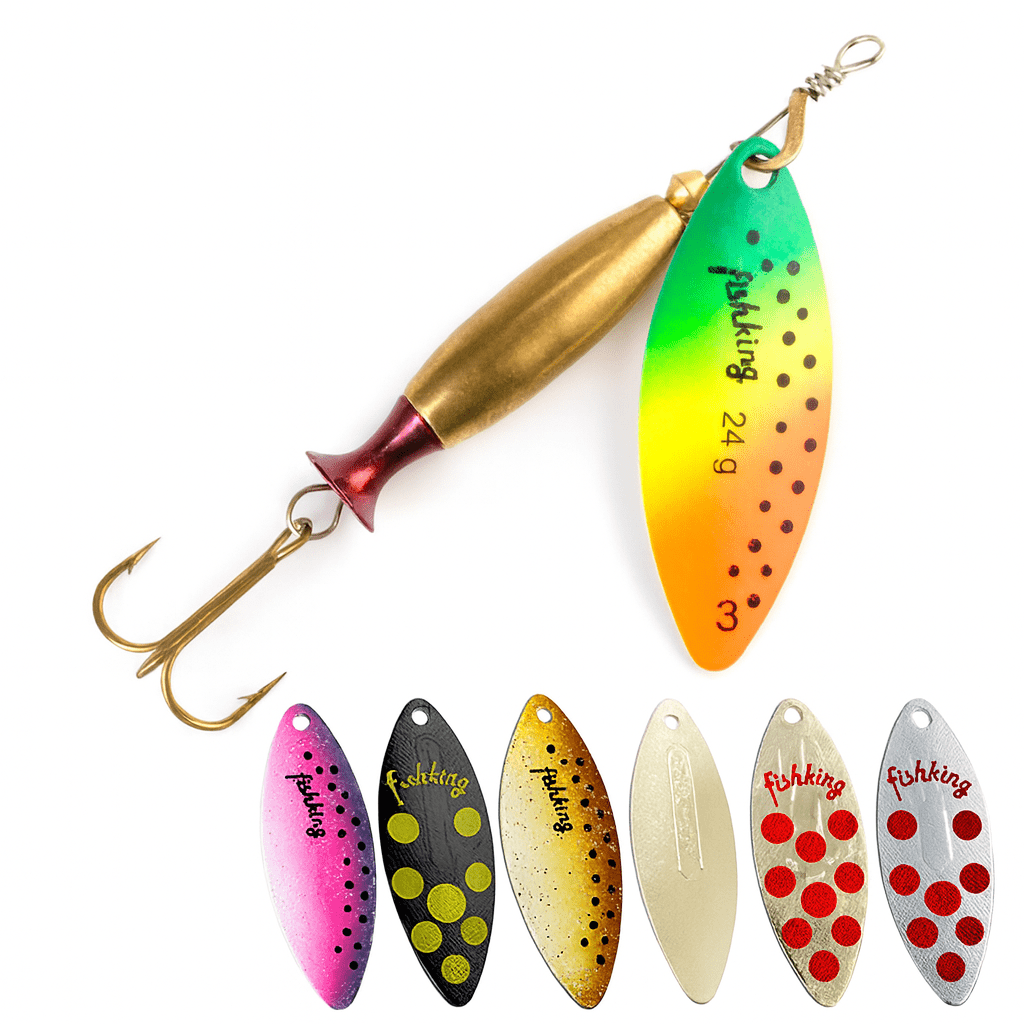 FISH KING Metal Spinner Lure – 18g/24g Long Cast Hard Bait with Hook