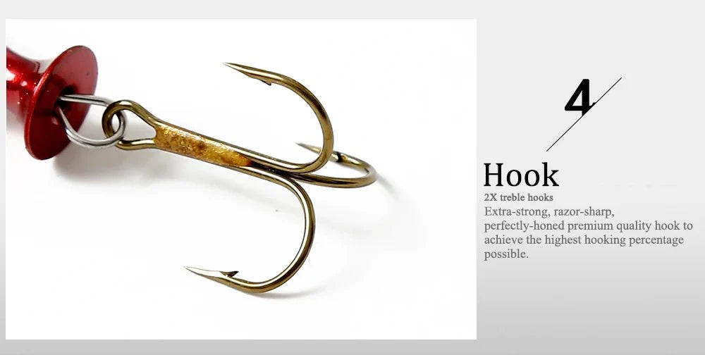 FISH KING Metal Spinner Lure – 18g/24g Long Cast Hard Bait with Hook