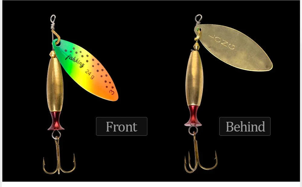 FISH KING Metal Spinner Lure – 18g/24g Long Cast Hard Bait with Hook