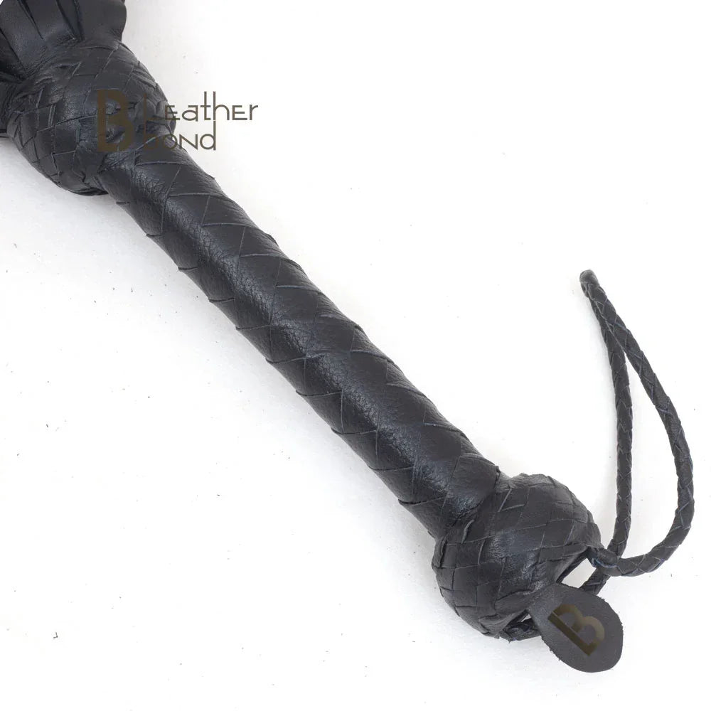 Cowhide Black Leather Flogger – 100 Falls Flogger Whip | Leather Bond