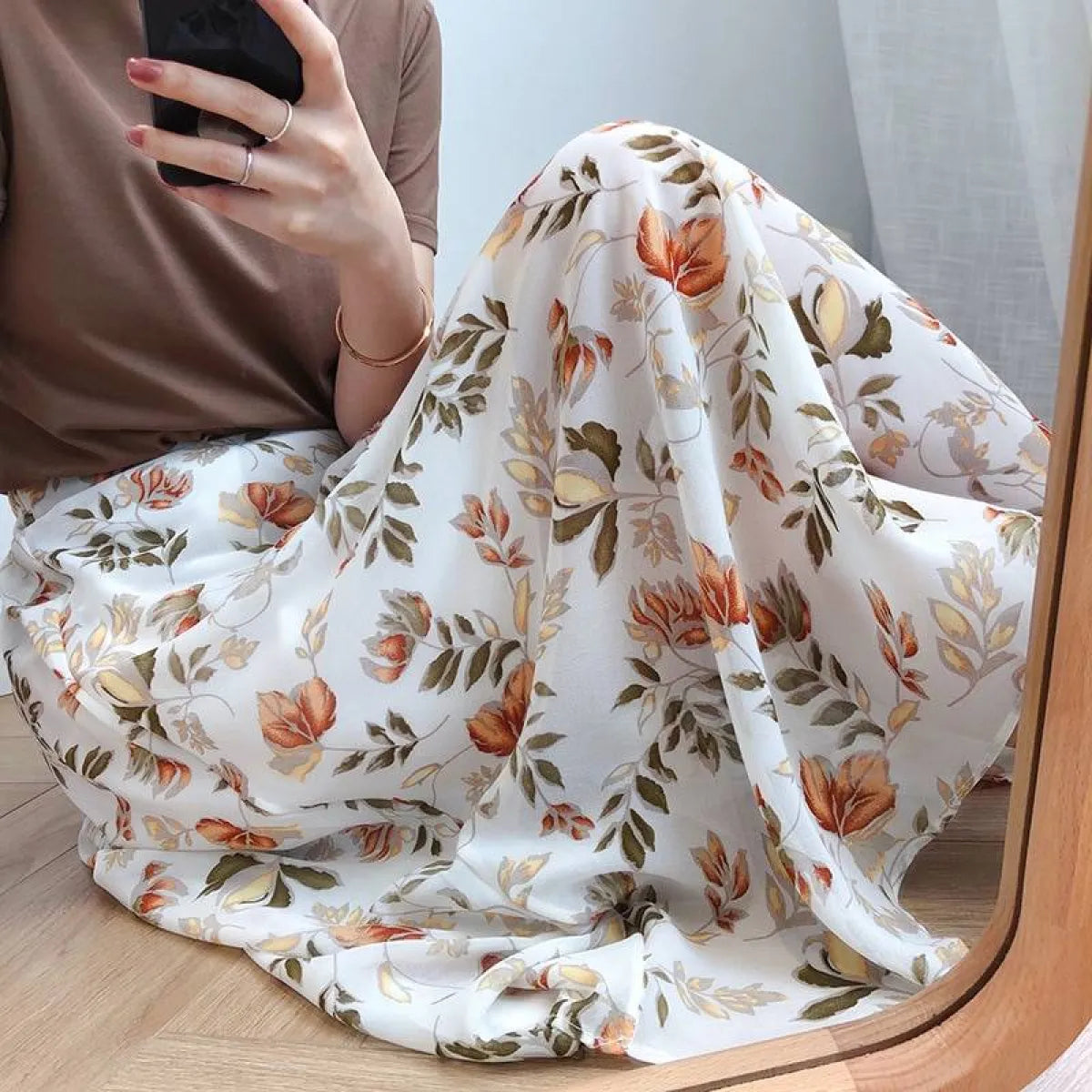 Floral Print Maxi Skirt