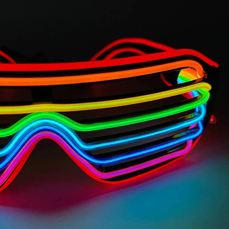 Fluorescent Colorful Glowing Glasses – LED Light Up Party Eyewear