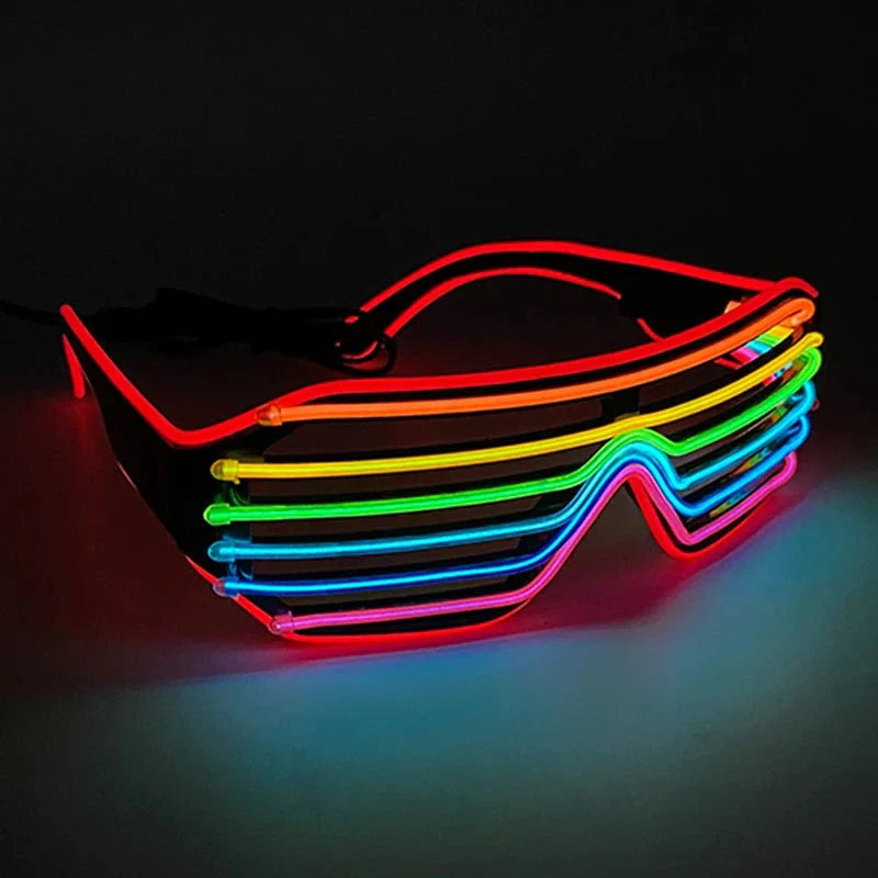Fluorescent Colorful Glowing Glasses – LED Light Up Party Eyewear