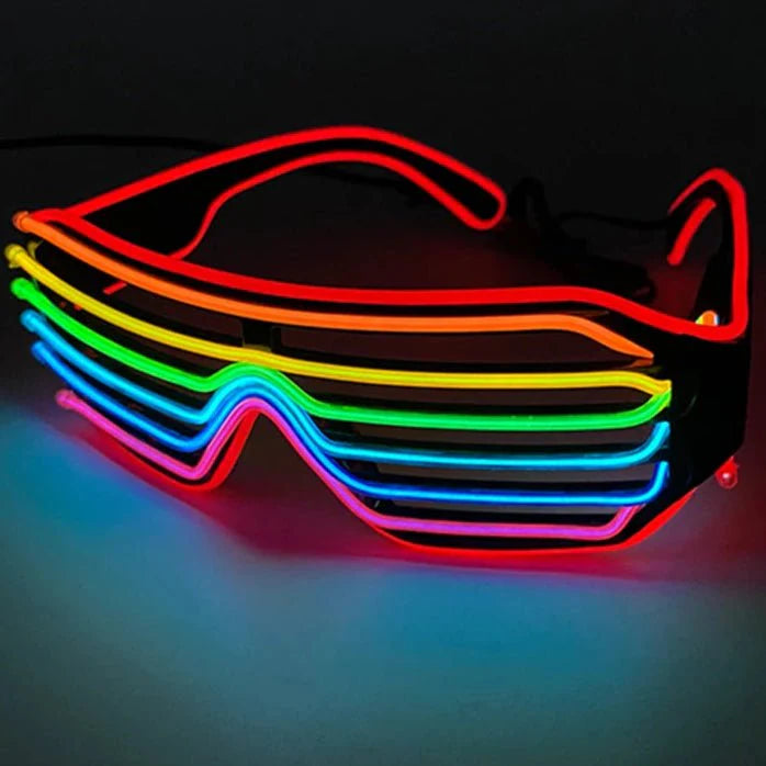 Fluorescent Colorful Glowing Glasses – LED Light Up Party Eyewear