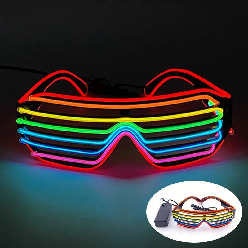 Fluorescent Colorful Glowing Glasses – LED Light Up Party Eyewear