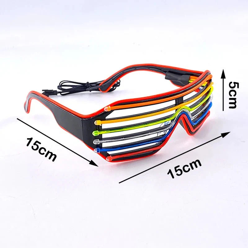 Fluorescent Colorful Glowing Glasses – LED Light Up Party Eyewear