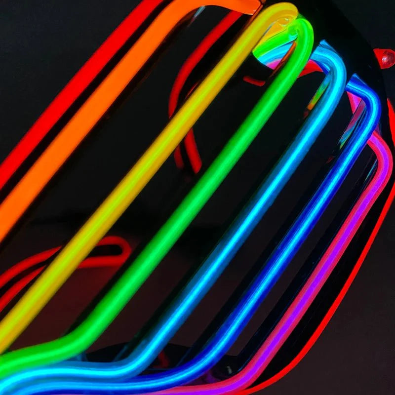 Fluorescent Colorful Glowing Glasses – LED Light Up Party Eyewear