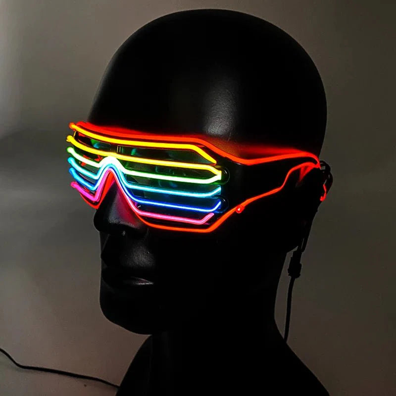 Fluorescent Colorful Glowing Glasses – LED Light Up Party Eyewear