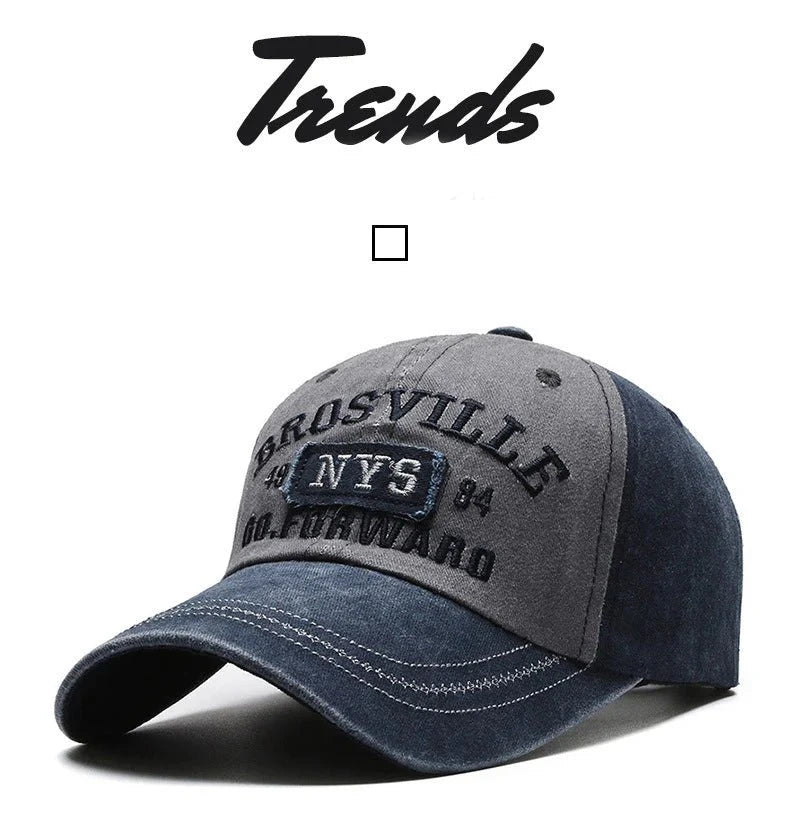 Washed Embroidered Baseball Cap | Unisex Casual Cotton Outdoor Hat