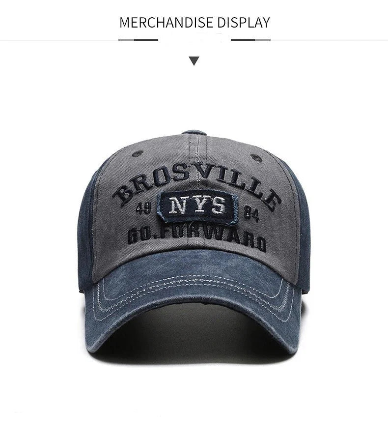 Washed Embroidered Baseball Cap | Unisex Casual Cotton Outdoor Hat