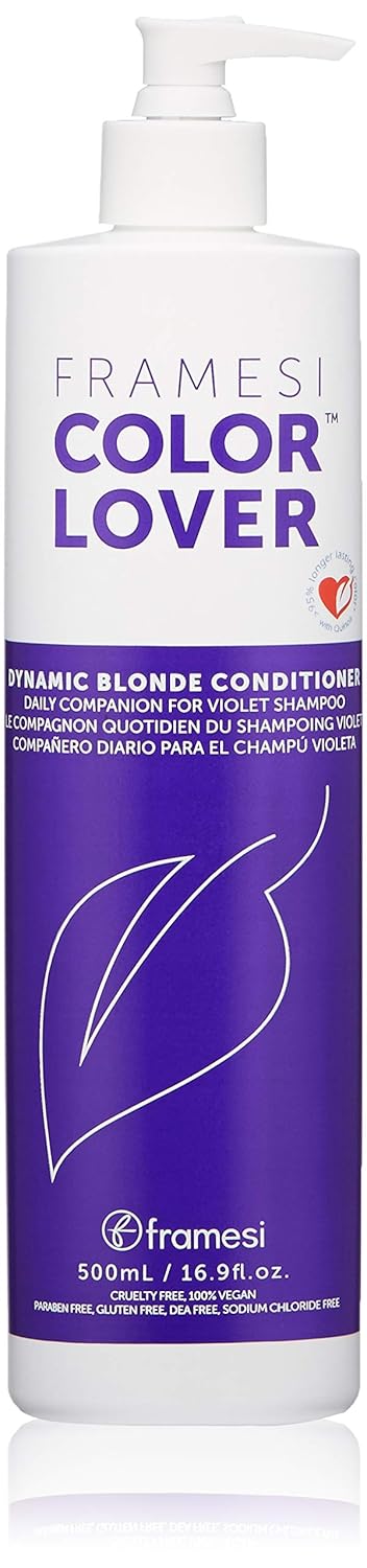Framesi Color Lover Dynamic Blonde Conditioner, Purple Conditioner, Sulfate Free Conditioner, Color Treated Hair 16.9 Oz