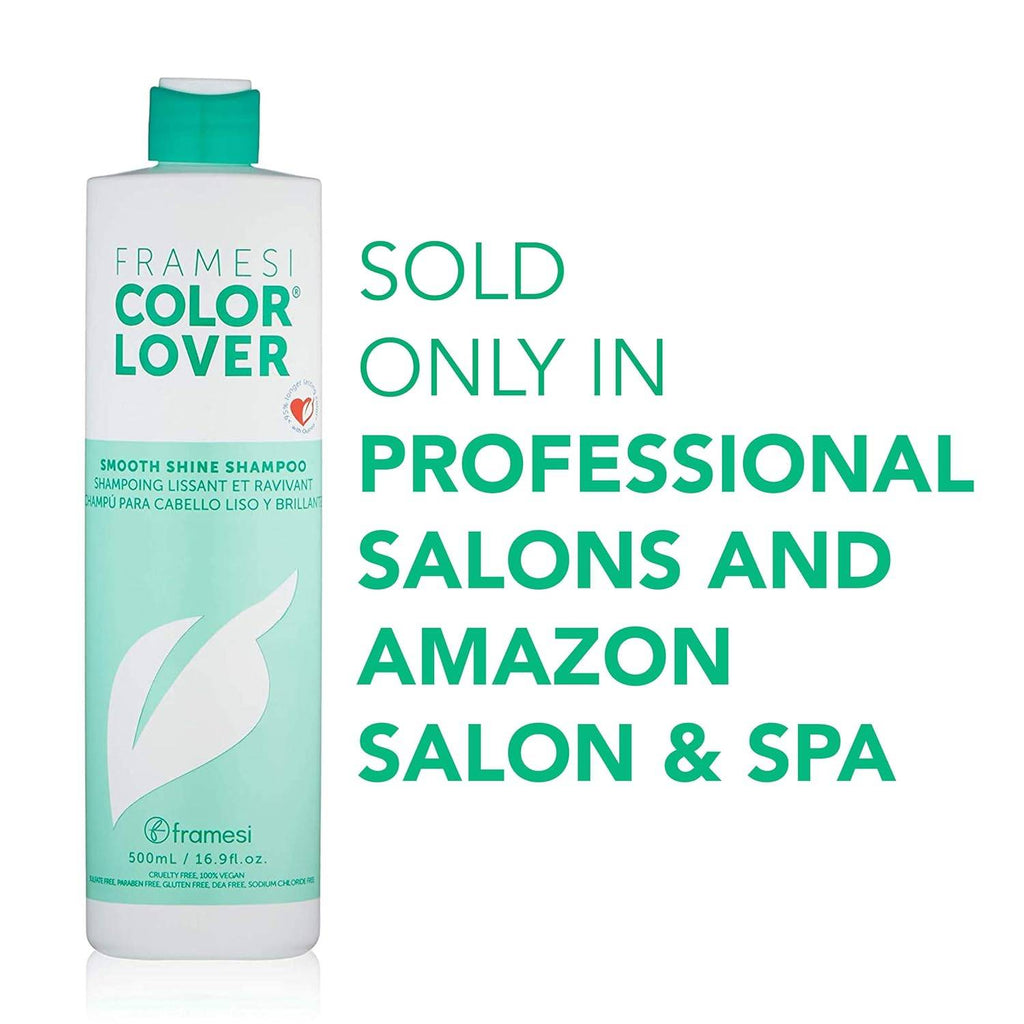 Framesi Color Lover Smooth Shine Shampoo, Sulfate Free Shampoo with Quinoa and Aloe Vera, Color Treated Hair  33.8 Oz