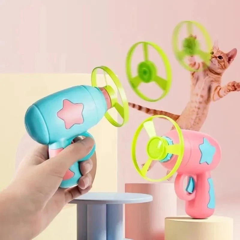 Funny Cat Toy Interactive Flying Disc Launcher