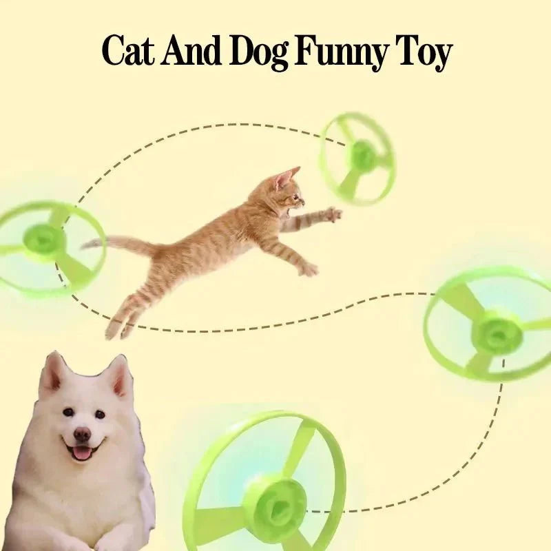Funny Cat Toy Interactive Flying Disc Launcher