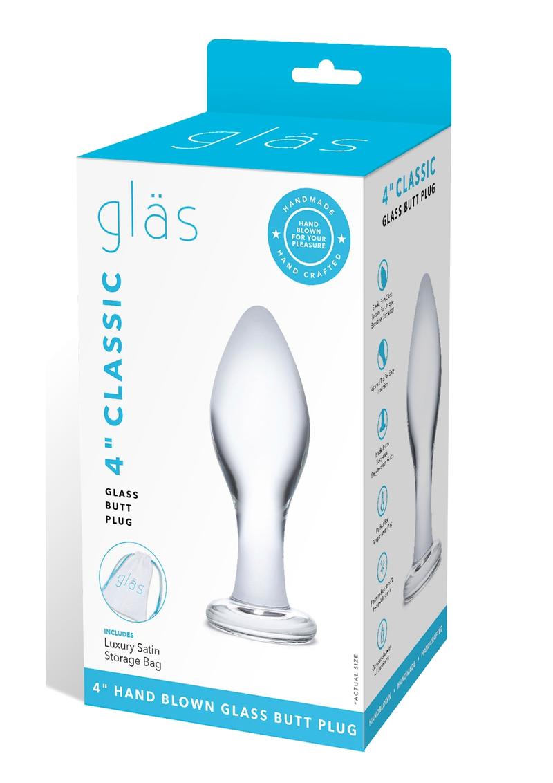 Gläs 4 Inch Classic Blown Glass Butt Plug