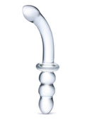 Glas Ribbed G Spot Glass Dildo With Luxury Satin Storage Bag