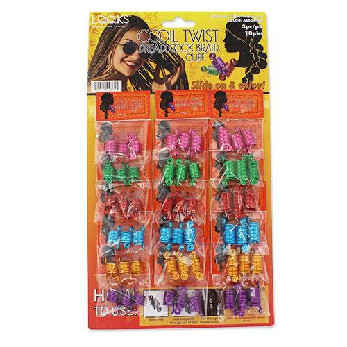 HAIR COIL TWIST 3PC/PK,  ASST