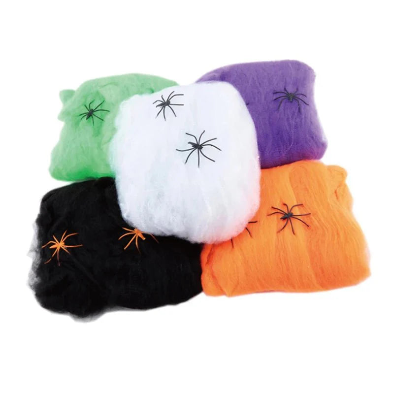 Halloween Artificial Spider Web – Stretchy Cobweb Decoration