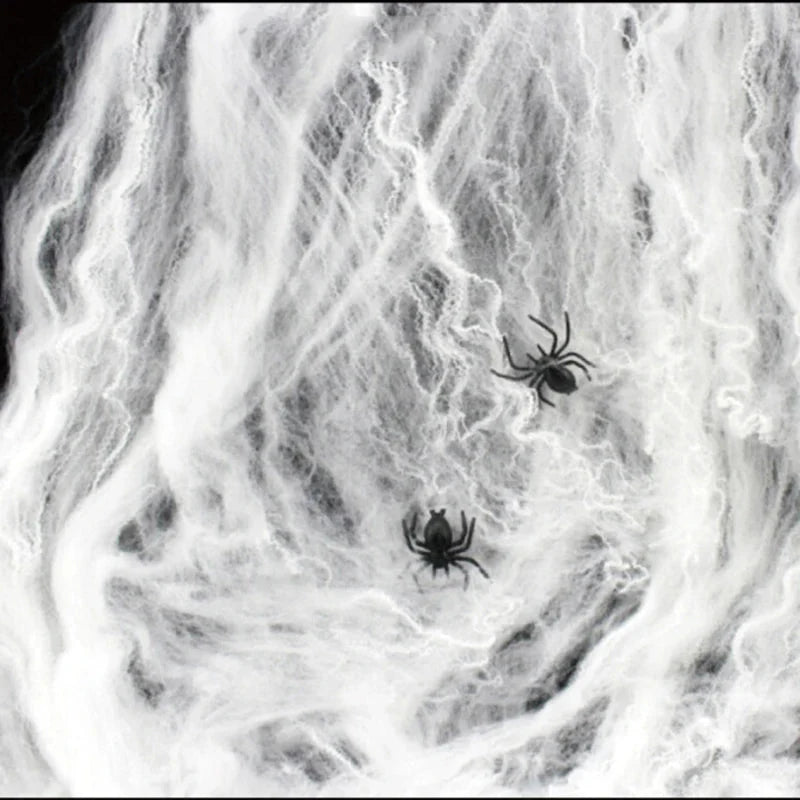 Halloween Artificial Spider Web – Stretchy Cobweb Decoration
