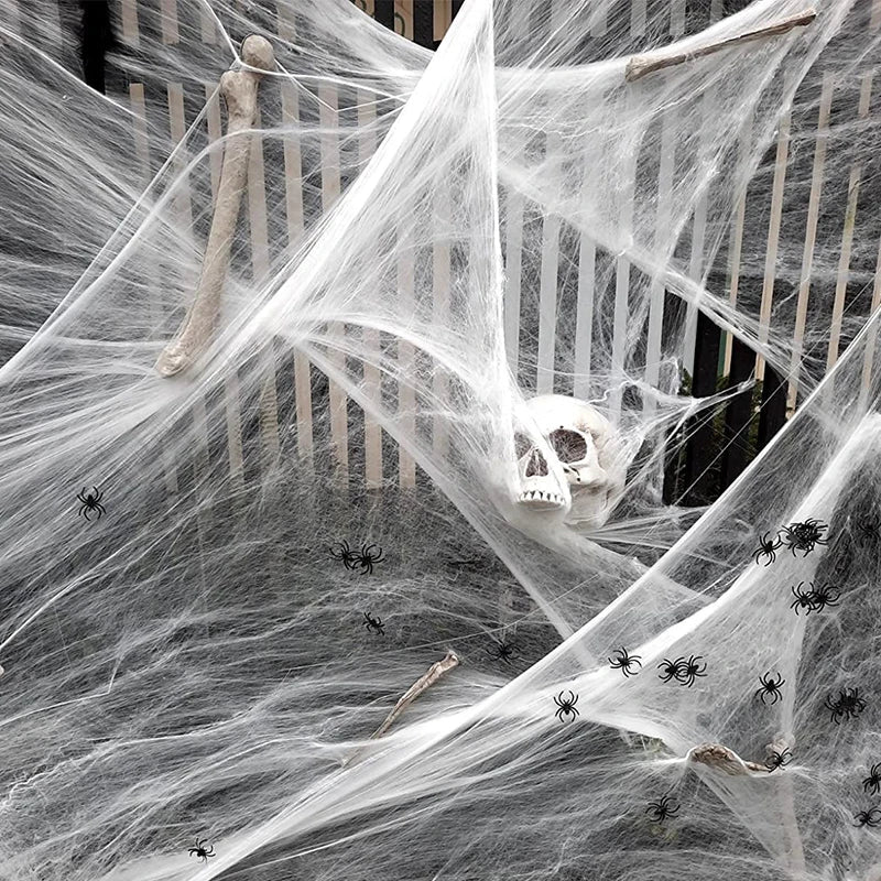 Halloween Artificial Spider Web – Stretchy Cobweb Decoration