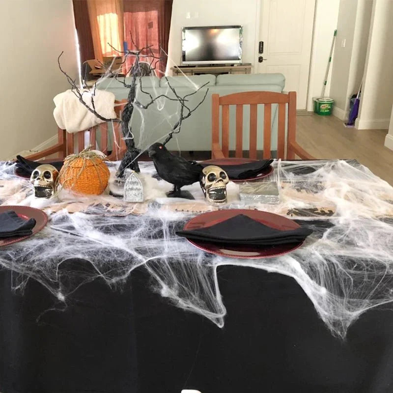 Halloween Artificial Spider Web – Stretchy Cobweb Decoration