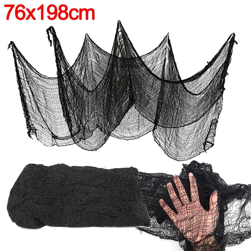 Halloween Black Gauze Cloth – 77.95 x 29.92 in Hanging Decoration