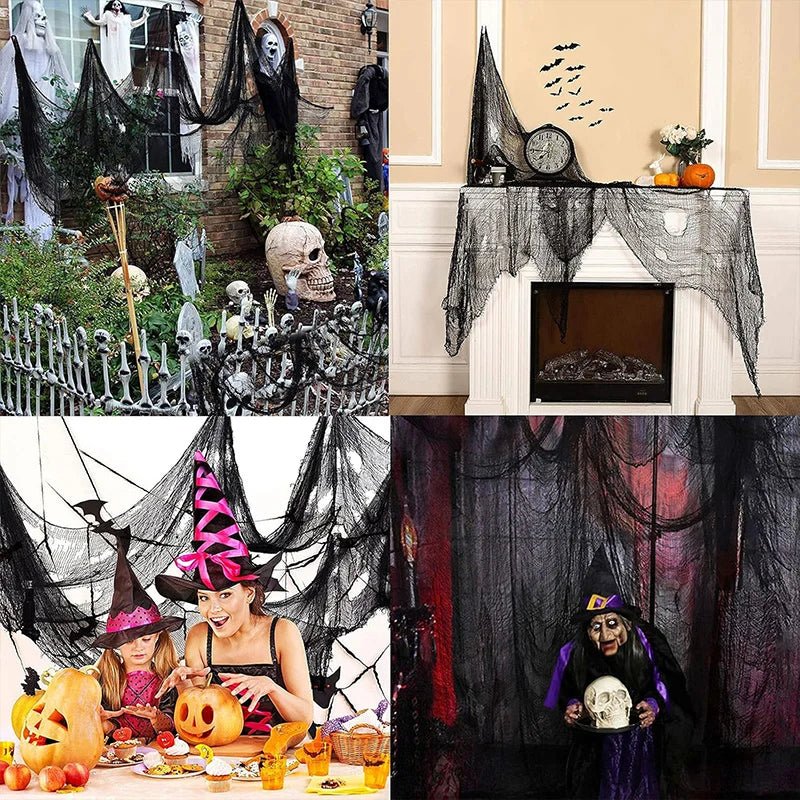 Halloween Black Gauze Cloth – 77.95 x 29.92 in Hanging Decoration