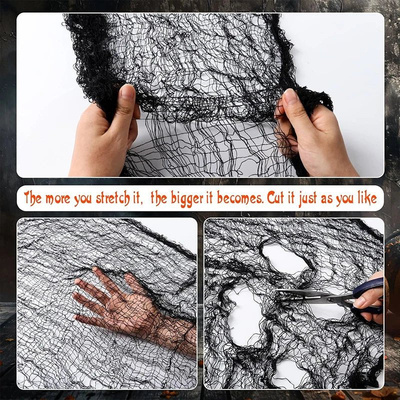 Halloween Black Gauze Cloth – 77.95 x 29.92 in Hanging Decoration