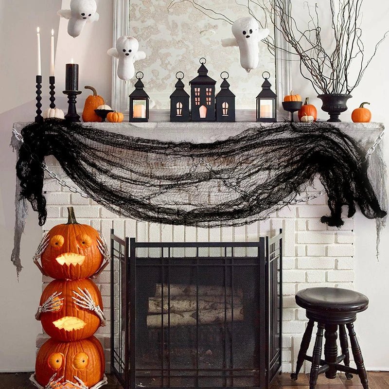 Halloween Black Gauze Cloth – 77.95 x 29.92 in Hanging Decoration
