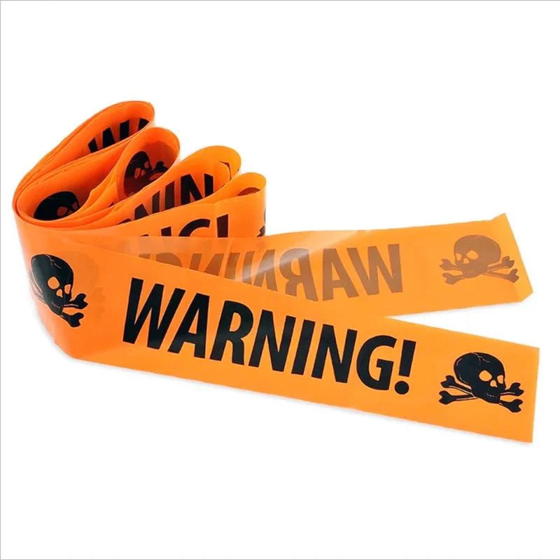 Halloween Skull Head Warning Tape – 19.69 ft x 3.15