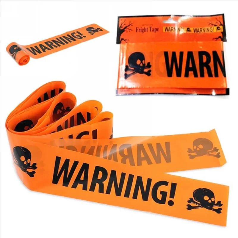 Halloween Skull Head Warning Tape – 19.69 ft x 3.15