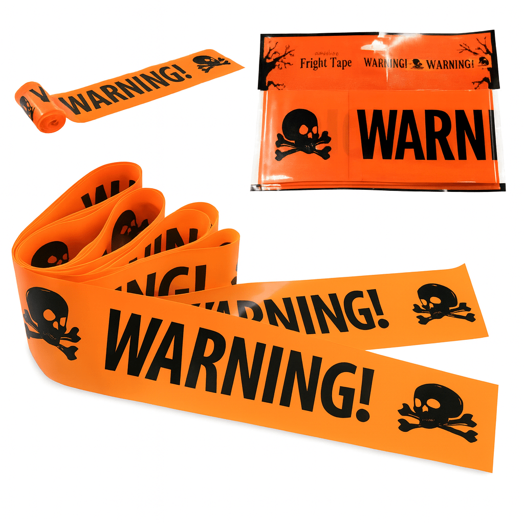 Halloween Skull Head Warning Tape – 19.69 ft x 3.15