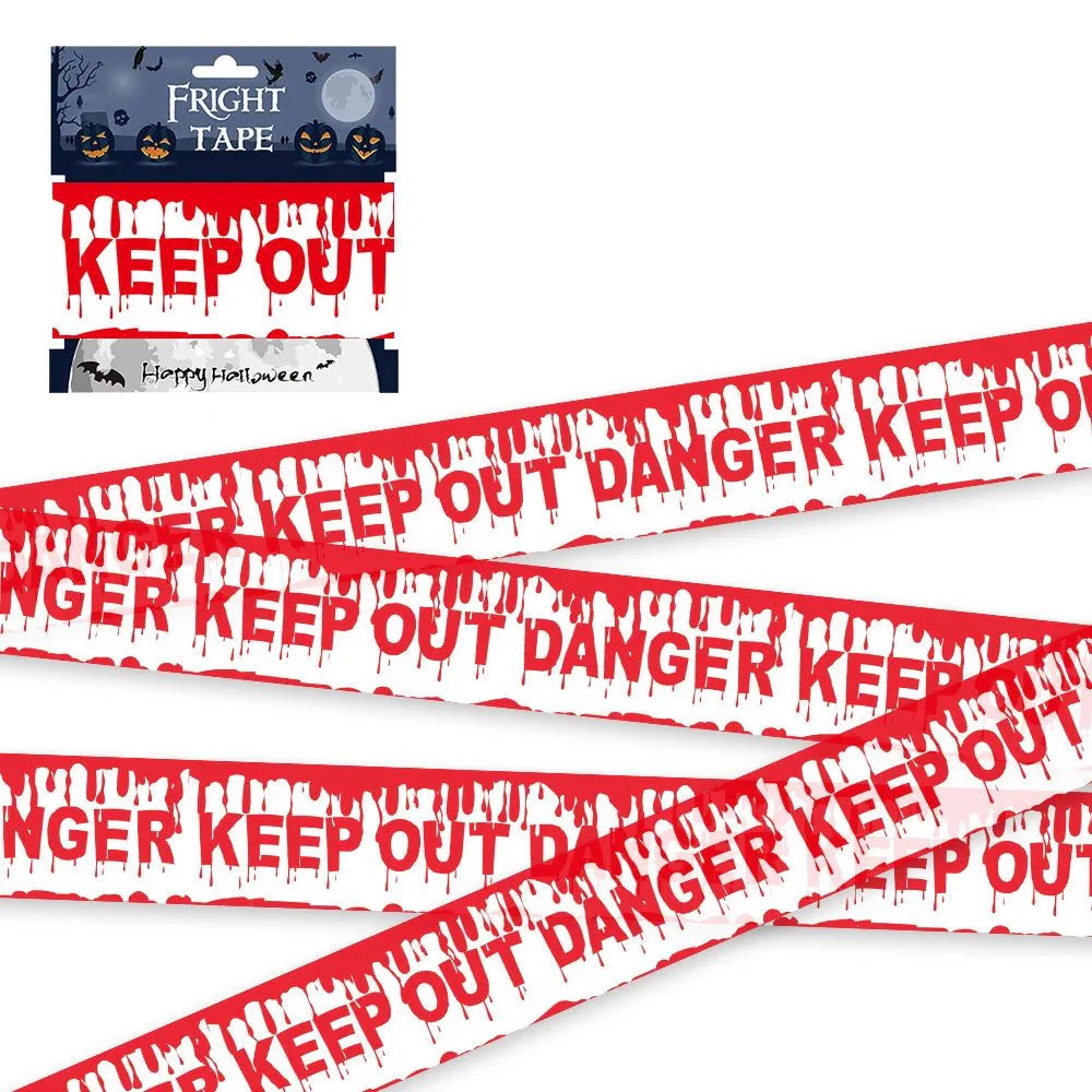 Halloween Skull Head Warning Tape – 19.69 ft x 3.15