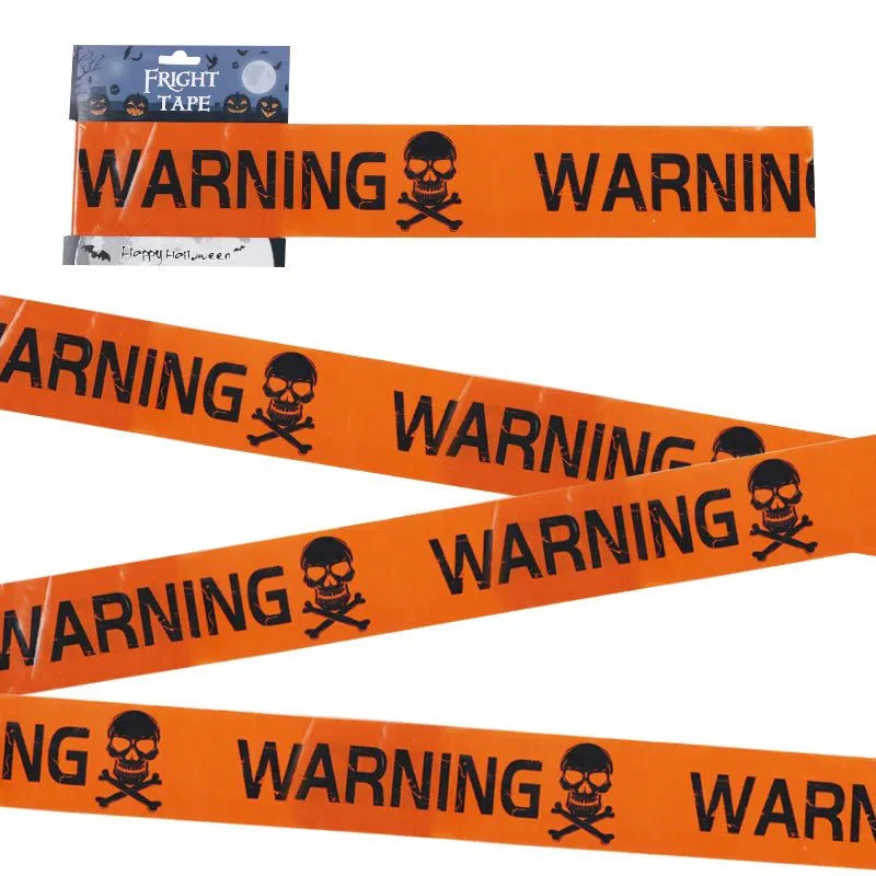 Halloween Skull Head Warning Tape – 19.69 ft x 3.15