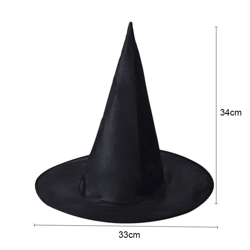 Halloween Wizard Hat – Black Oxford Cloth Magician Witch Hat