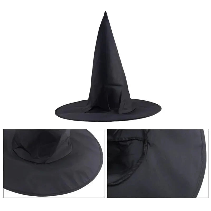 Halloween Wizard Hat – Black Oxford Cloth Magician Witch Hat