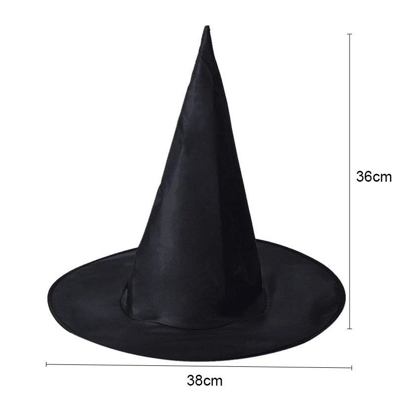 Halloween Wizard Hat – Black Oxford Cloth Magician Witch Hat