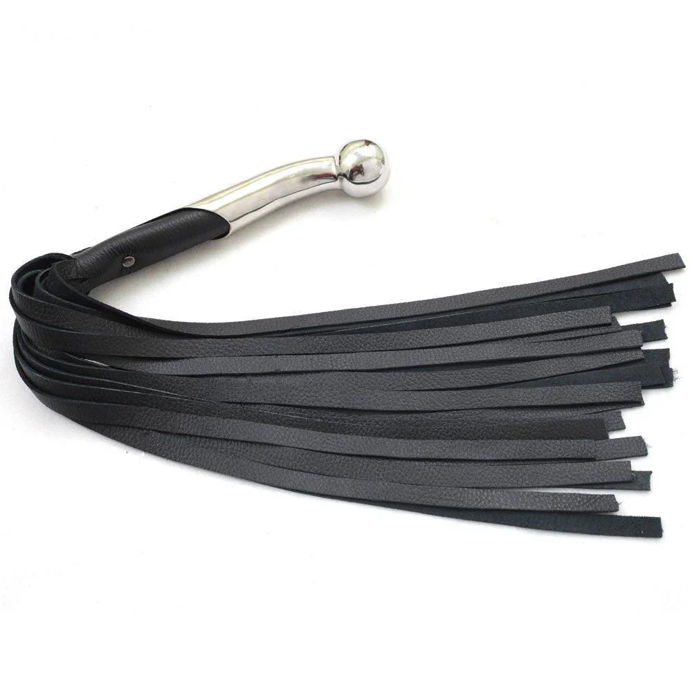 Genuine Cowhide Leather Flogger 25 Falls Heavy Duty Steel Handle | Handcrafted BDSM Impact Flogger
