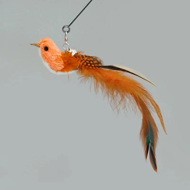 Hands-Free Feather Cat Wand with Bell – Suction Cup Interactive Toy