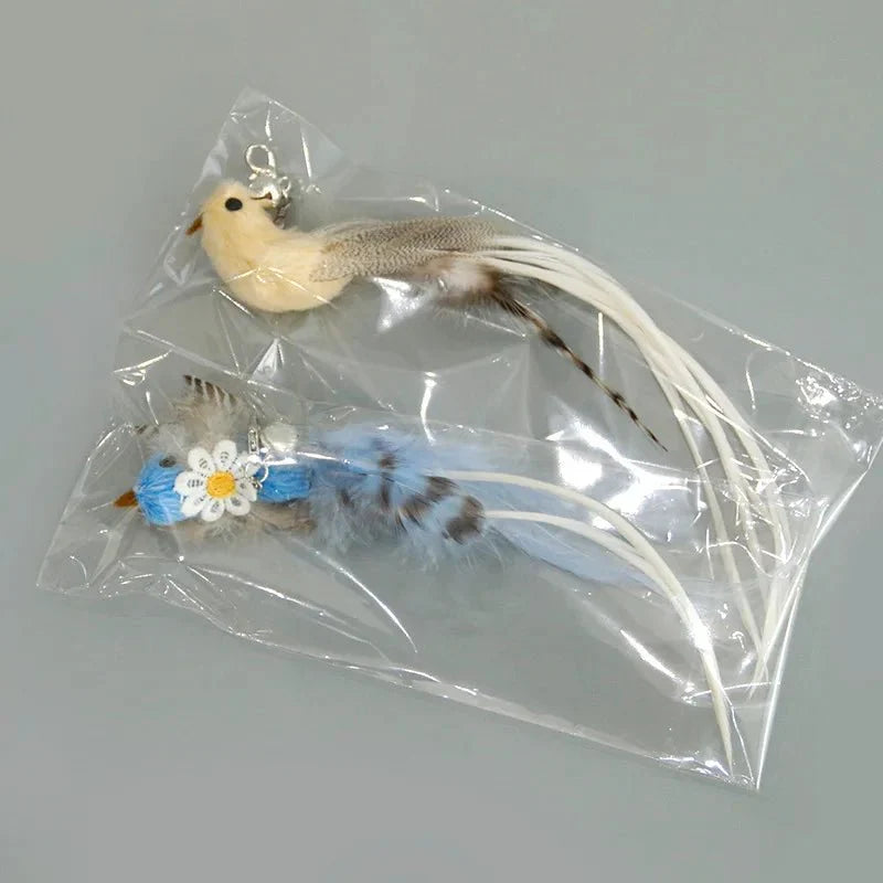 Hands-Free Feather Cat Wand with Bell – Suction Cup Interactive Toy