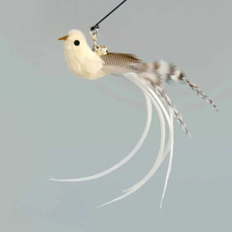 Hands-Free Feather Cat Wand with Bell – Suction Cup Interactive Toy