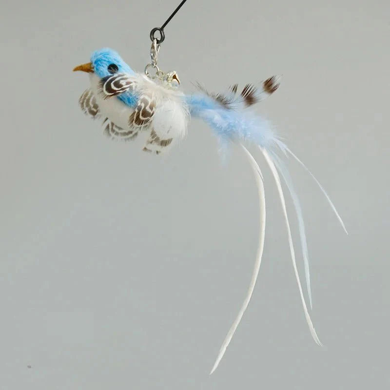 Hands-Free Feather Cat Wand with Bell – Suction Cup Interactive Toy