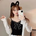 Harajuku Lace Bow Crop Top