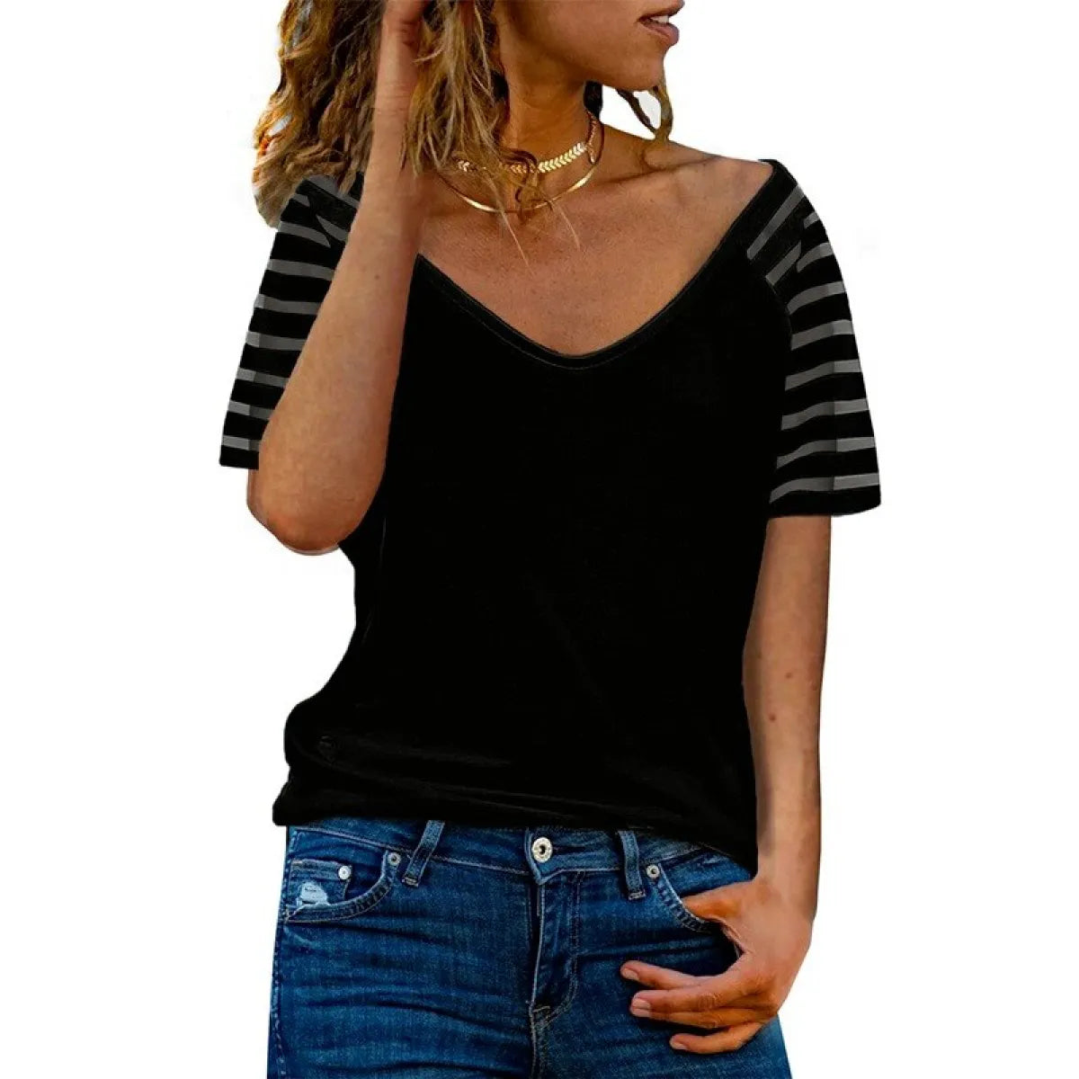 Harajuku Style Mesh Sleeve Shirt