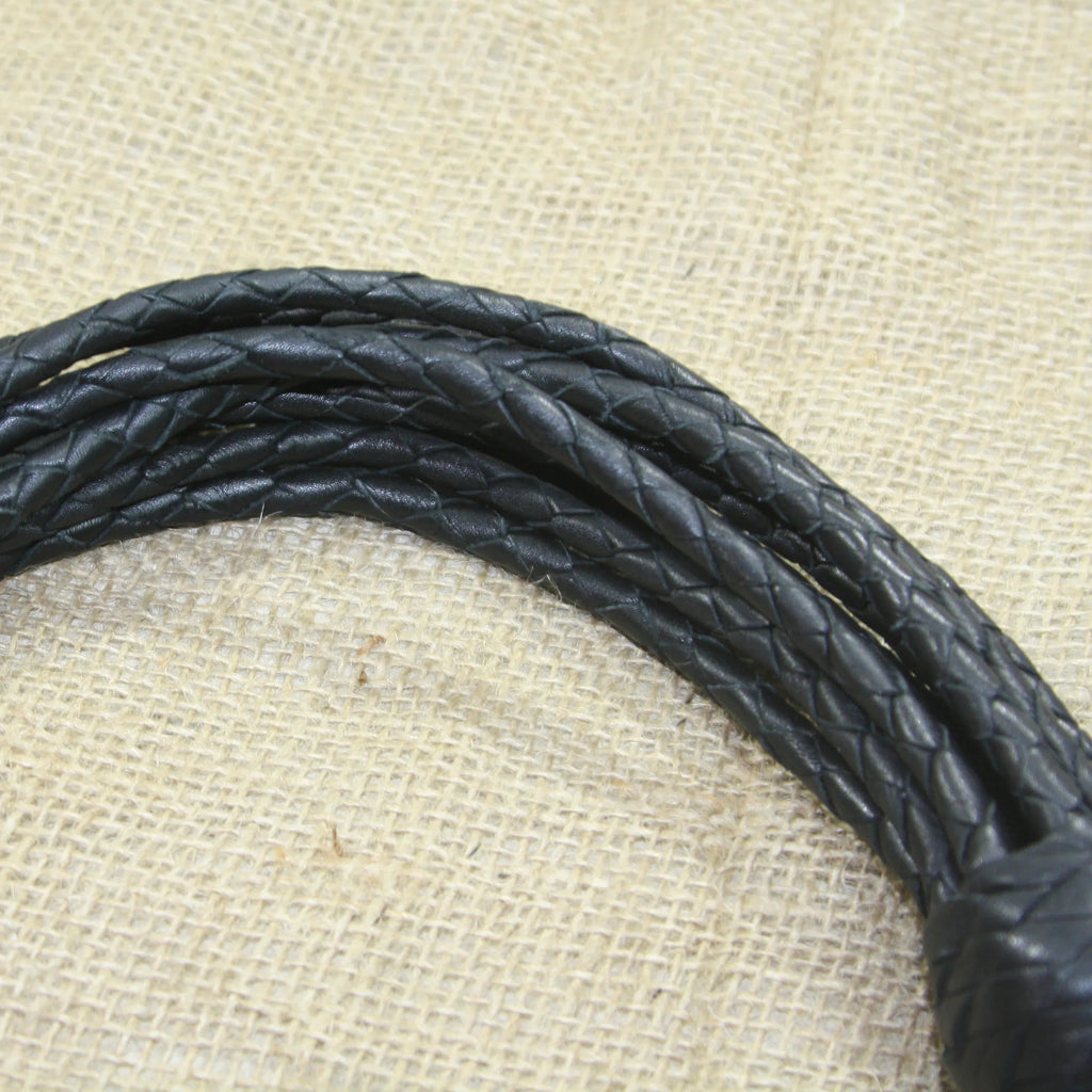 Leather Flogger 9 Braided Falls & Purple Roses Handcrafted BDSM Flogger by Leather Bond