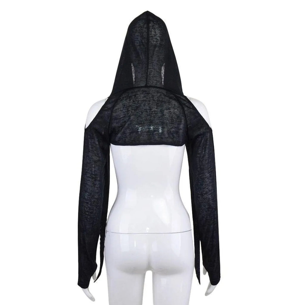 Hooded Long Sleeve Crop Top