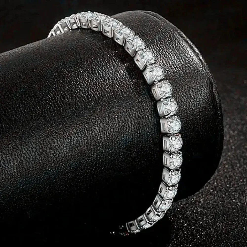 Iced Out Tennis Bracelet | Unisex Silver Chain Jewelry