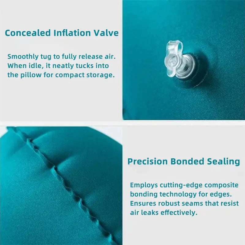 Inflatable U-Shaped Travel Neck Pillow – Portable Flocking Pillow