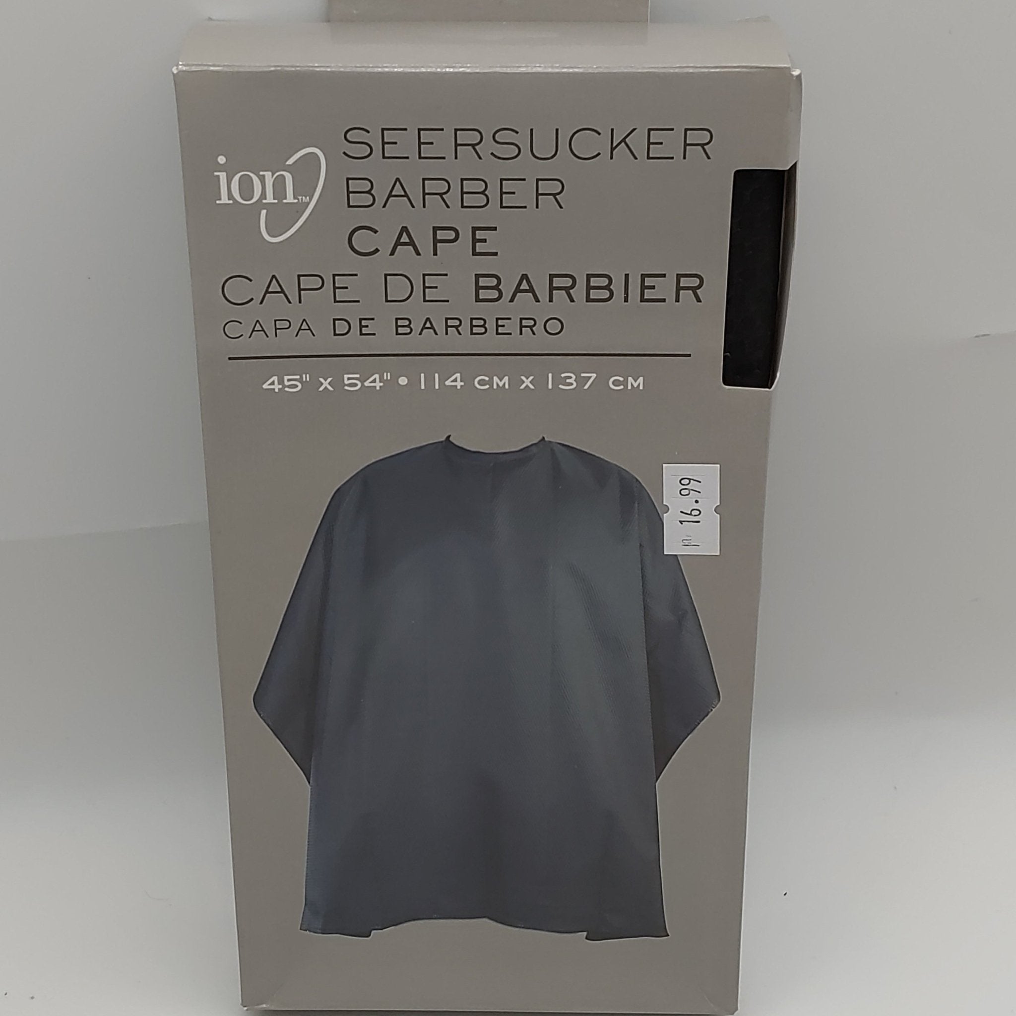 Ion Seersucker Barber Cape 45" x 54" / 14 cm x 137 cm Color Black