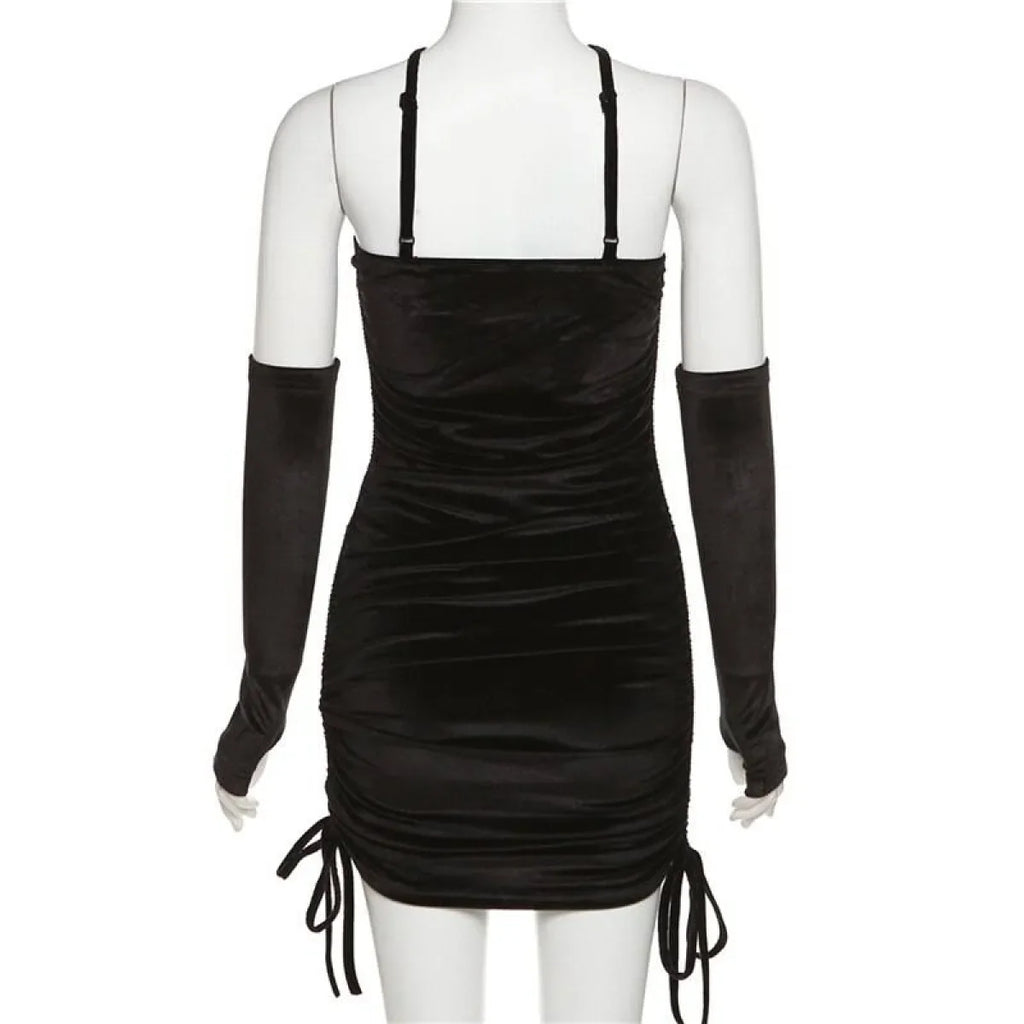 Kawaii Drawstring Mini Dress